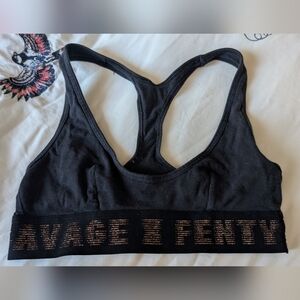 Savage X Fenty NWOT Black Sports Bra with Logo Band